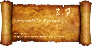 Kercsmár Ferenc névjegykártya