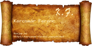 Kercsmár Ferenc névjegykártya